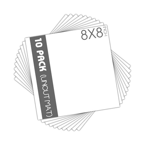 Mat Board Center 10 Pack Uncut Mat Boards, 8x8 White Matboards - size: 8x8