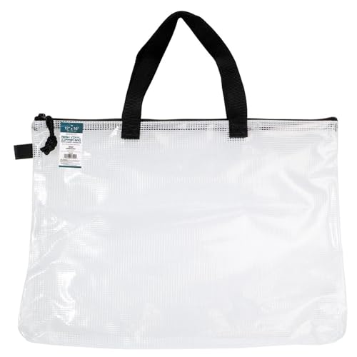 PRO ART Mesh & Vinyl Zipper Bag W/Handle 12x16 - size: 12-inch x 16-inch Mesh Bag with Zipper and Handle