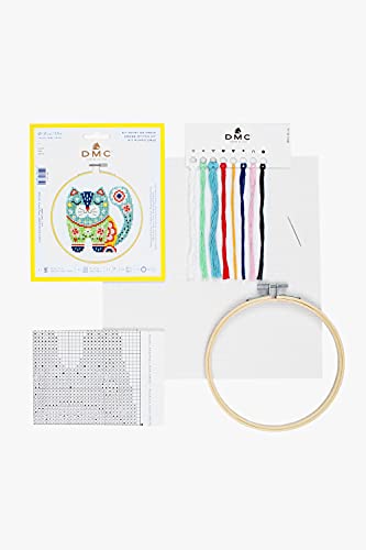 DMC Stitch Kit 6" Diameter - Cat (14 Count)