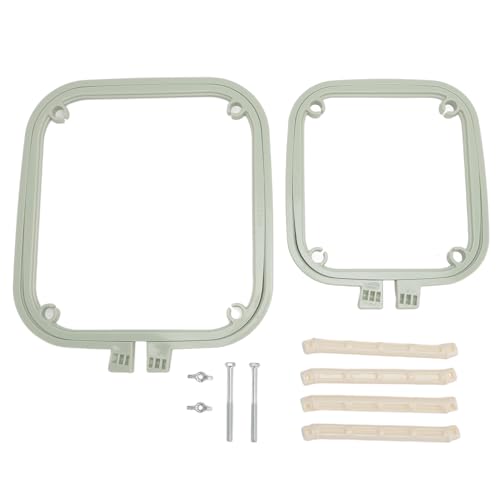 2-Layer Embroidery Frame Stand, Adjustable ABS Double Hoop - style: Green