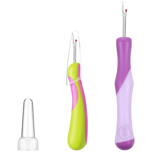 2 Pcs Seam Rippers for Sewing and Thread, Sewing Seam Thread Removers with Ergonomic Grip Stitch Remover Tool for Cross-Stitch, Embroidery, Needlework