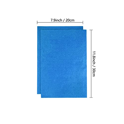 Jtnohx Color Felt Fabric Soft Felt Sheets for Crafts Blue 20Pcs 8"x12" - color: Blue