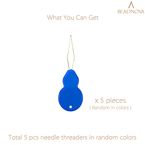 BEADNOVA Embroidery Needle Threader Tool 5pcs Plastic Wire Loop Sewing Machine Needle Threader for Hand Sewing Cross Stitch Craft Knitting Quilting (5pcs, Mix Colors) - color: 5pcs