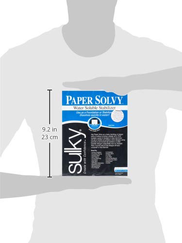 Sulky 409-02 Paper Solvy Water Soluble Fabric Stabilizer, 8-1/2 by 11-Inch, 12 Per Package