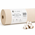 AK Trading CO. 60" Wide Natural Muslin, 100% Cotton Fabric, Unbleached 100 Yards (AK-MUSYDS) - size: 100 YARDS