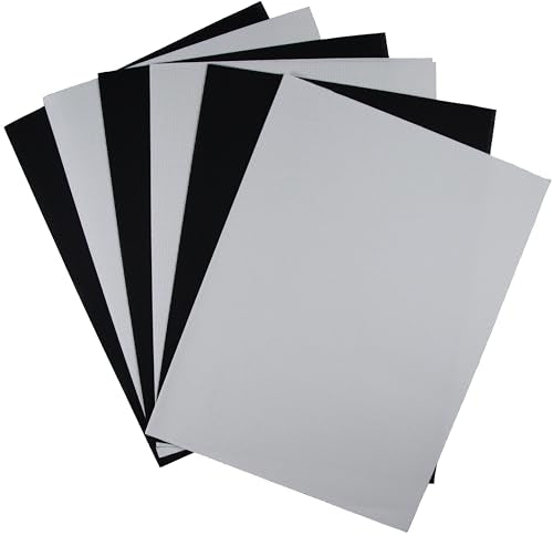 KCS 4/6 pc of 12" x 18" (30cmx45cm) 18CT Counted Cotton Aida Cloth Cross Stitch Fabric (6 pc, White+Black) - color: White+black, size: 6 pc