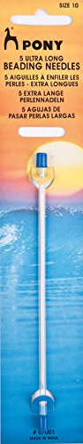 Pony Gold Eye Sewing Beading Needles Size 10, Multi-Colour