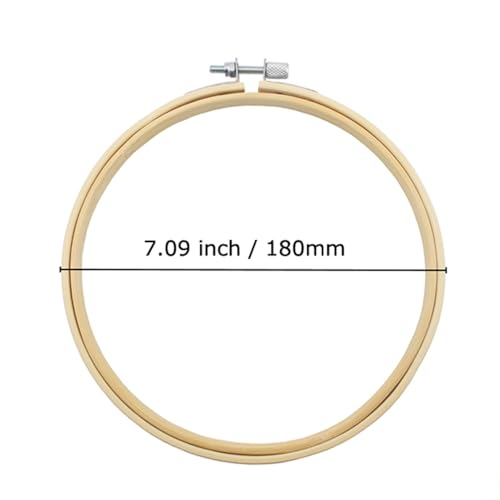 Lamvbls 7 Inch Embroidery Hoop, Adjustable Bamboo Circle Cross Stitch Hoop Ring, Wooden Embroidery Frame for Art Craft Sewing - size: 7 inch