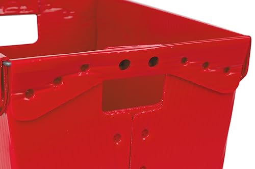 18x13x12" (3 Pack) Space Age Handled Storage Mail Tote, Red - color: Red