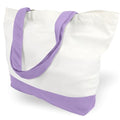 TOPDesign 1-Pack Super Strong Large 12oz Cotton Canvas Tote Bag, Reusable Grocery Shopping Cloth Bag, Fashionable Two-Tone Tote for Crafts, DIY Your Creative Designs - color: Lavender/White