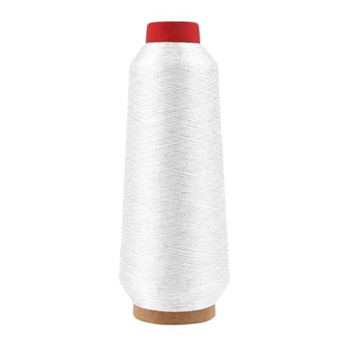 Mandala Crafts Metallic White Embroidery Floss for Sewing, 3281 Yard Spool - color: White, size: 3000M 3281 Yard