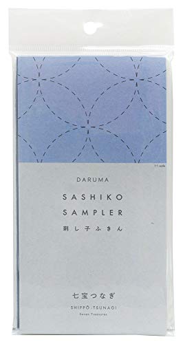 DARUMA Sashiko Sampler Original Cloth Navy Color (Seven-Treasures) - color: Seven-treasures