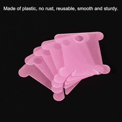 PATIKIL Plastic Floss Bobbins, 100 Pack Thread Cards Cross Cotton for Craft DIY Sewing Storage Case Embroidery, Pink - color: Pink