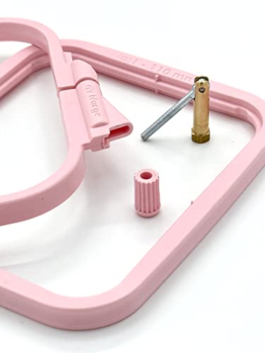 Nurge Square Embroidery Hoop - Plastic Cross Stitch Frame for Needlepoint & Embroidery - Adjustable Craft Hoop - Pink - No:2 (Small) - color: Pink, size: No:2 (Small)