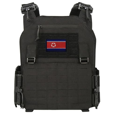 Uijokdef 2 PCS North Korea Flag Patches Hook and Loop Fastener Embroidered Tactical Military National North Korea Patch (North Korea) - color: North Korea