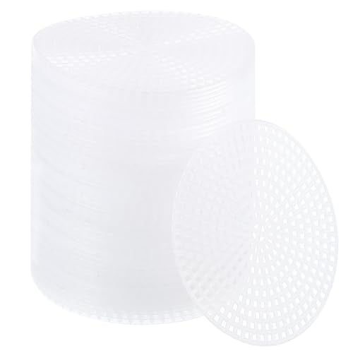 PATIKIL 3" Round Circle Plastic Canvas Mesh Sheets, 100 Pcs Eye Mesh for Embroidery 2mm Holes with Needlepoint Blank for DIY Crafting Wreathing Coasters Card Holder - size: 3"