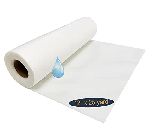 HimaPro Wash Away Non-Woven Stabilizer Backing for Machine Embroidery and Hand Sewing Water Soluble Embroidery Stabilizer (12 Inch x 25 Yard) - size: 12 Inch x 25 Yard