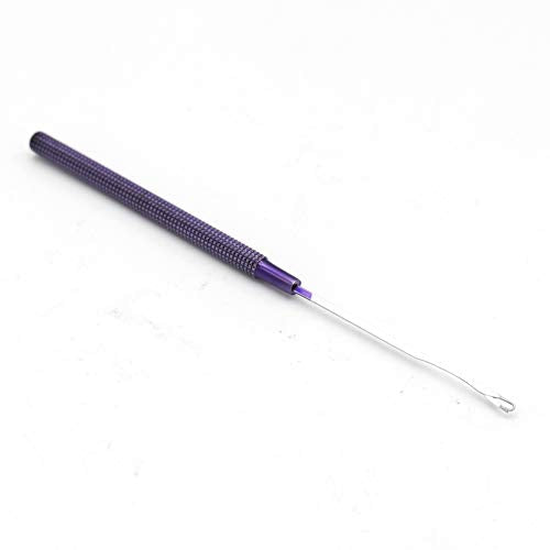 Professional Hair Extension & Beading Tool Kit Remove Plier Set for beads (4 Piece) I-Link Micro Ring Loop Needle Pulling Hook Threader Wire for Silicone Rings (Purple) - color: Purple