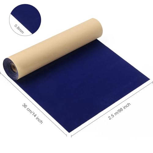 Self Adhesive Plush Velvet Fabric Sheets Velvet Flock Paper Roll Soft Flocking Fabric for Jewelry Box Felt Liner Furniture DIY Arts and Crafts 14 x 98 Inches Royal Blue - color: Royal Blue, size: 98"L x 14"W