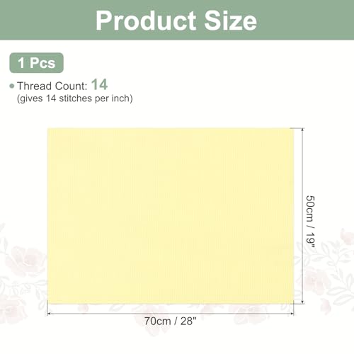 PATIKIL 14 Count Cross Stitch Cloth 19"x28", Embroidery Cotton Fabric DIY Cross Stitch for Handmade Needlework Art Crafts Machine Embroidery, Dark Beige - color: Dark Beige, size: 19"x28"