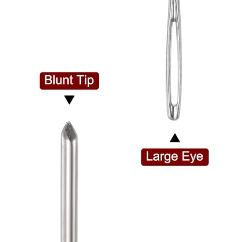 HARFINGTON 60Pcs Large Eye Blunt Needles 2.36" Tapestry Needle Yarn Sewing Knitting Weaving Needle Stainless Steel for Crochet Projects - size: 2.36"