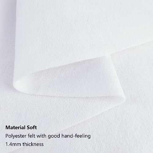 Jtnohx Craft Felt Sheets 1 Square Yard Felt Fabric White 1.4mm - color: White