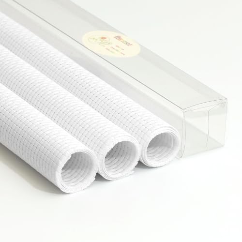 Aida Cloth 6 Count Cross Stitch Fabric,15×18inch,Rolled,3Pcs (6CT,White) - color: White, size: 6CT
