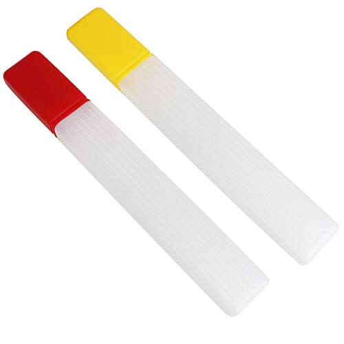 NX Garden 2pcs 41cm Large Transparent Plastic Knitting Needle Pin Storage Case Tube Containers (Red + Yellow)