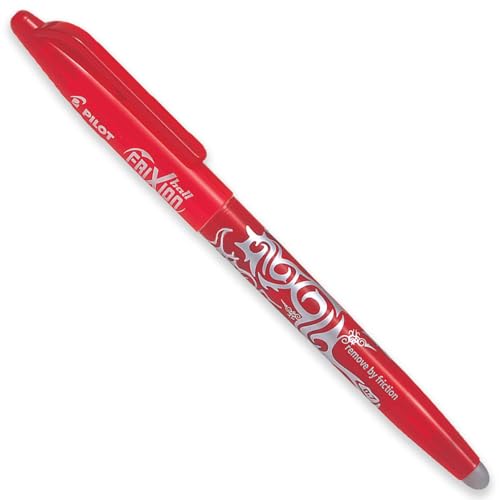 PILOT Frixion Heat/Friction Erasable Rollerball Pen FR7 - Medium Line 0.7mm Tip Nib - In Envelope Gift Packaging - Pack of 1 Pen + 3 Refills (Red) - color: Red