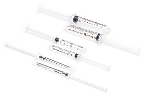 K2-3PK All-Purpose Industrial Syringe Kit - 1ml/3ml/10ml with 1 & 2 Inch 14, 18, & 21 Gauge Dispensing Tips, Syringe Caps and Tip Covers