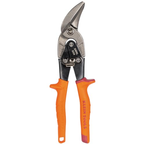 Klein Tools 2400L Left-Cutting Offset Snips, Aviation Tin Snips with Forged Blade for Precision Sheet Metal Cutting - style: Left-Cutting