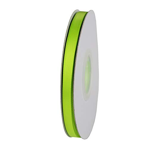 ITIsparkle 1/4" Inch Double Faced Satin Ribbon 50 Yards-Roll Set for Gift Wrapping Scrap Books Party Favor Hair Braids Baby Shower Decoration Floral Arrangement Craft Supplies, Apple Green Ribbon - color: Apple Green