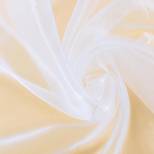 Manyshofu White Organza Fabric by The Yard, 60 Wide (1 Yard) - color: White, size: 1 Yard