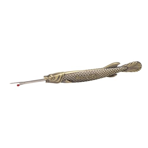 Keenso Multifunctional Sewing Seam Ripper Retro Zinc Alloy and Steel Scissor Tool for Fabric Cutting and Tag Removal, for Needlework Enthusiasts (Green Bronze) - color: Green Bronze