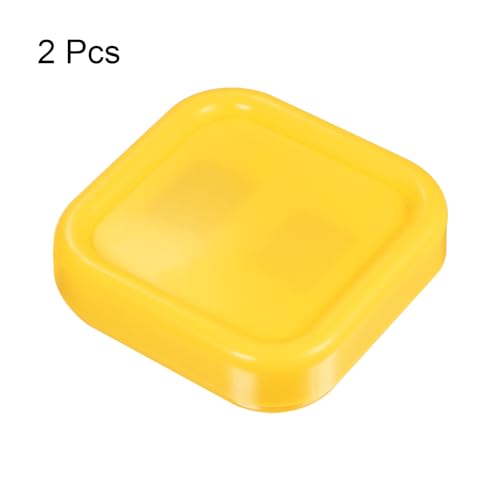 HARFINGTON 2pcs Magnetic Pin Cushion Square Plastic Magnetic Sewing Pin Holder Storage Case Needle Cushion Tool for Sewing DIY Projects, Yellow - color: Yellow