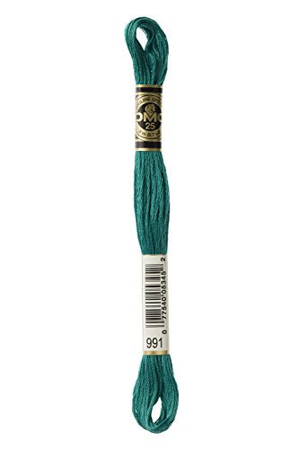 DMC 117-991 6 Strand Embroidery Cotton Floss, Dark Aquamarine, 8.7-Yard