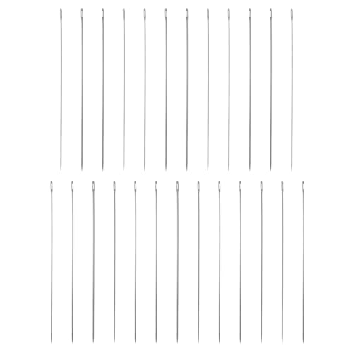 HARFINGTON 25pcs Sewing Needles 0.4mm Diameter 51mm/2.01" Long - size: 0.4mm Dia + 51mm Length