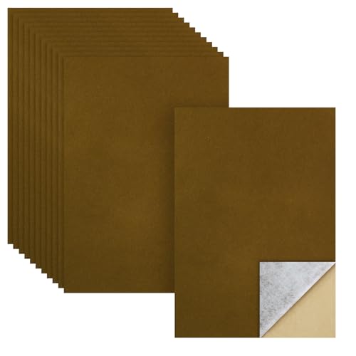 Biaungdo Self Adhesive Felt Sheets, Brown, 12 Pcs, 8 x 12 Inch - color: Brown
