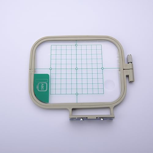 Tarjenle Embroidery Hoop Frame, Professional Stretch Frame for Brother Sewing Machine, Grid Hoop, for NV500/NV500D/NV900/NV950D/NV180/P-1000/PE-300S/PE-400D/EMS10/ZZ3-B140 (White, 100x100mm) - size: 100x100mm
