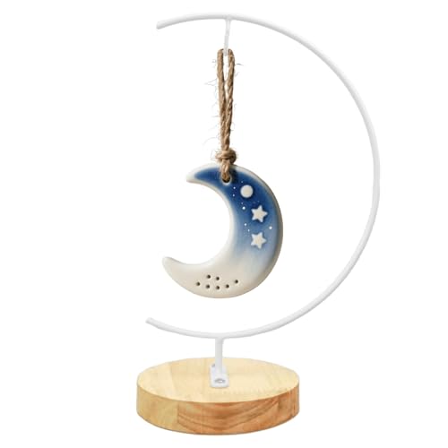 YY YEARCHY 11-inch Ornament Display Stand with Wooden Base Metal Hook Tabletop Holder for Hanging Glass Globe Ball Gifts(1, White) - color: White