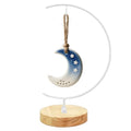 YY YEARCHY 11-inch Ornament Display Stand with Wooden Base Metal Hook Tabletop Holder for Hanging Glass Globe Ball Gifts(1, White) - color: White
