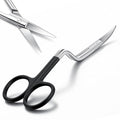 Double Curved Bent Handle Embroidery Scissor for Machine,Black