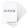 Mat Board Center Pack of 10 Acid-Free Foam Board White 24x36 in 1/8" Thick - color: White, size: 24x36