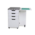Kangaroo Kiwi Sewing Storage Rolling Caddy and Ironing Station – Mobile Craft Storage Cabinet with Ironing Surface & Shelves - color: Ash White