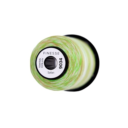 Finesse Variegated Thread | 100% Polyester, 3ply, 50wt | 1100yds Stackable Thread Cones for Quilting and Sewing… (Safari) - color: Safari