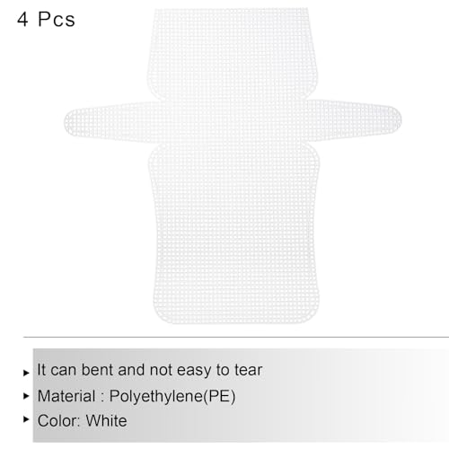 MECCANIXITY 4Pcs Plastic Mesh Canvas Sheet 6 Count 33.5 cm/ 13.2" for Crochet Bag Making Crossbody Bag Blank Canvas for Embroidery Needlepoint, Bag, Knit Crochet Mesh, White - color: White, size: 33.5cm