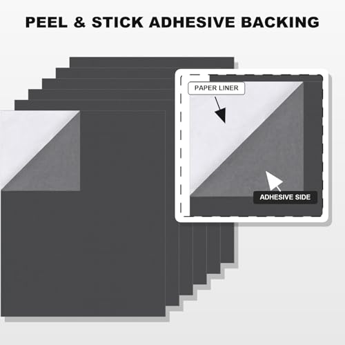 Self Adhesive Felt Sheets, 6PCS 13.4"x10.8" Dark Grey - color: Dark Grey