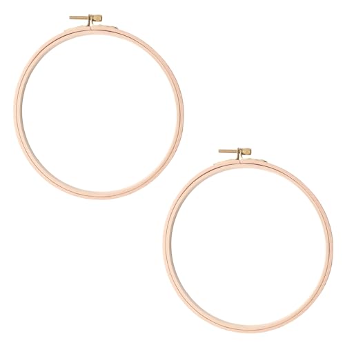 Mormchlots 2Pcs 7 Inch Wood Embroidery Hoops - size: 7 inch