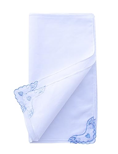 MileyMarla Ladies Embroidery Cotton White Handkerchiefs Lace Wedding Hankies - color: Zwwa-6pcs