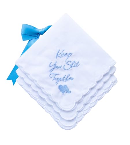 MileyMarla Ladies Embroidery Cotton White Handkerchiefs Lace Wedding Hankies - color: J03-3pcs Keep Up